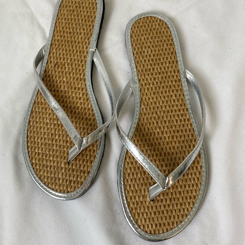 Silver Flip Flops